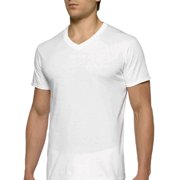 Big Mens Short Sleeve V-Neck White T-Shirt, 5-Pack, size 2XL