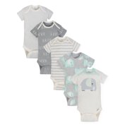 Gerber Organic Cotton Assorted Onesies Bodysuits, 5pk (Baby Boys or Baby Girls, Unisex)