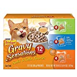 Purina Friskies Gravy Sensations Variety Packs Wet Cat Food, Surfin' & Turfin' Favorites, 36 Ounces, Pack of 12