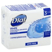 Dial Antibacterial Deodorant Soap 4oz Bars, White, 3 ea