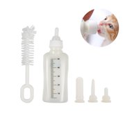 VBESTLIFE Feeding Bottle Set with 3 Nipples and 1 Cleaning Brush Pet ,1.6Oz Nursing Bottle Kits 50ML Pet Nurser Bottle Kit  for Cat Dog Kittens Puppies