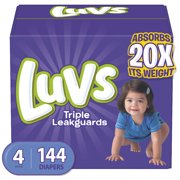 Luvs Triple Leakguards Extra Absorbent Diapers Size 4 144 Ct