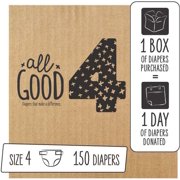 All Good Hypoallergenic Diapers, Size 4, 150 Ct