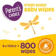 Parent's Choice Fresh Scent Baby Wipes, 8 packs of 100 (800 count)