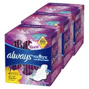 Always Radiant Teen Pads Get Real Regular, 14-Count (Pack of 3)