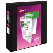 Avery 2" Durable View Binder, Slant Rings, Black, 500 Sheets