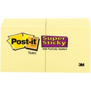 Post it Super Sticky Notes, 2 x 2, Canary Yellow, 90/Pad, 8 Ct