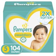 Pampers Swaddlers Soft and Absorbent Diapers, Size 5, 104 Ct