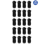 Athletic Works Men's Big & Tall Athletic Cushioned No Show Socks Value 20 Pack