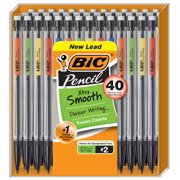 BIC Xtra Smooth No.2 Mechanical Pencil, Medium Point (0.7 mm) - Value Pack of 40 Pencils, Assorted Colors