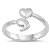 My Story Isn't Over Yet Heart. Ring 925 Sterling Silver Semicolon Band Size 8