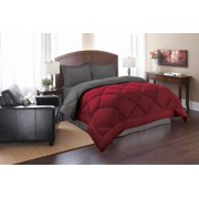 Celine Linen  Goose Down Alternative Reversible 3pc Comforter Set-, King/Cal King, Red/Gray