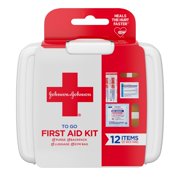 Johnson & Johnson First Aid To Go! Portable Mini Travel Kit, 12 pieces