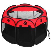 Pop-Up Foldable Dog Playpen, Red