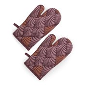 Art Deco Fan 2 Piece Oven Mitt Set, Regal Rose by Drew Barrymore Flower Home