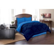 Elegant Comfort Goose Down Alternative Reversible 3pc Comforter Set- Available In A Few Sizes And Colors , Full/Queen, Navy/Aqua