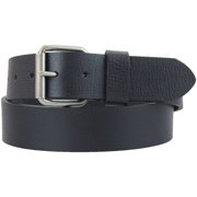 1-1/2 in. US Steer Hide Leather Pebble Grain Men's Belt w/ Antq. Nickel Roller Buckle- Black