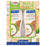 (2 pack) Softsoap Exfoliating Body Wash, Coconut Butter Scrub, 20 Ounce