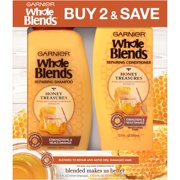 Garnier Whole Blends Honey Treasures Shampoo and Conditioner Set, For Damaged Hair, 2 COUNT
