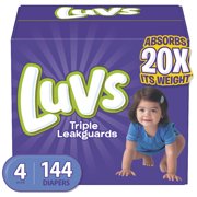 Luvs Triple Leakguards Extra Absorbent Diapers Size 4 144 Ct