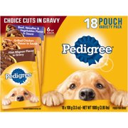 PEDIGREE Choice Cuts Variety Pack with Filet Mignon, Chicken, and Beef Wet Dog Food, 3.5 oz. (18 Count)