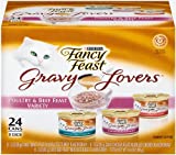 Fancy Feast Wet Cat Food, Gravy Lovers, Poultry & Beef Variety Pack, 3-Ounce Can, Pack of 24