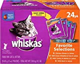 WHISKAS TENDER BITES Favorite Selections Variety Pack Wet Cat Food 3 Ounces (Pack of 24)