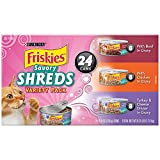 Friskies Wet Cat Food, Savory Shreds, 3-Flavor Variety Pack, 5.5-Ounce Can, Pack of 24