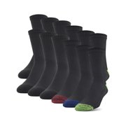 Gildan Adult Men's Half Cushion Terry Foot Bed Mid-Crew Casual Socks, OS One Size 12-Pack