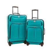 Protege 2 Pc Softside Spinner Luggage Set, 21" and 25" Checked, Teal