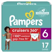 Pampers Cruisers 360 Fit Diapers, Active Comfort, Size 6, 17 Count