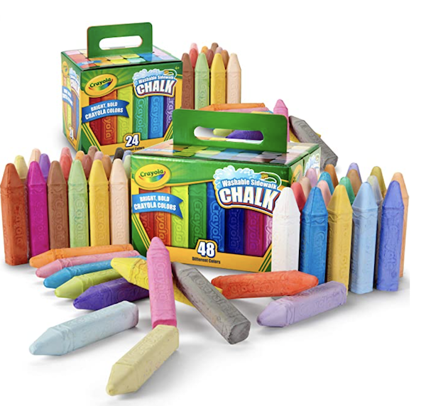 Crayola Washable Sidewalk Chalk Set, 72 Count, Anti-roll design, Outdoor fun