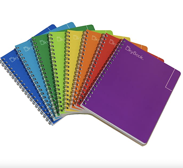 SKY BOOK Cuaderno Profesional Colors Escolar 100hjs Arillo Doble Paquete 8 piezas Raya