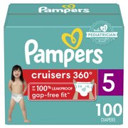Pampers Cruisers 360 Fit Diapers, Active Comfort, Size 5, 100 Count