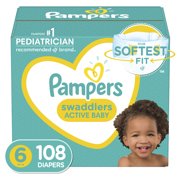 Pampers Swaddlers Diapers, Soft and Absorbent, Size 6, 108 Ct