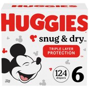 Huggies Snug & Dry Baby Diapers, Size 6, 124 Ct