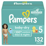 Pampers Baby Dry Extra Protection Diapers, Size 5, 132 Count