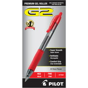 Pilot G2 Premium Gel Ink Pens, Fine Point (0.7mm), Red, 10-Count