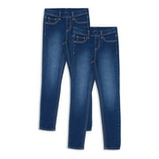Wonder Nation Girls Kid Tough Pull-on Jegging Jeans, 2-Pack, Sizes 4-18 & Plus