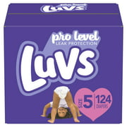 Luvs Pro Level Leak Protection Diapers, Size 5, 124 Count