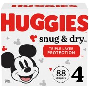 Huggies Snug & Dry Baby Diapers, Size 4, 88 Ct