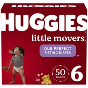 Huggies Little Movers Baby Diapers, Size 6, 50 Ct