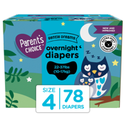 Parent's Choice Gentle Dreams Comfortable and Latex-Free Diapers, Size 4, 78 Count