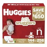 Huggies Little Snugglers Baby Diapers, Size N, 204 Pieces