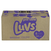 Luvs Pro Level Advanced Leak Protection Wetness Indicator Overnight Diapers - Size 6, 144 Count