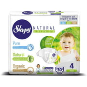 Sleepy Natural Diapers Size 4 - Organic Diapers Highly Absorbent and Hypoallergenic Bamboo Baby Diapers for Girls and Boys - Disposable Diapers 30 Count - Size 4 Diapers, Child Weight 15-31 lbs