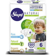 Sleepy Natural Diapers Size 6 - Organic Diapers Highly Absorbent and Hypoallergenic Bamboo Baby Diapers for Girls and Boys - Disposable Diapers 20 Count - Size 6 Diapers, Child Weight 33-55 lbs
