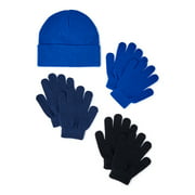 Wonder Nation Boys Hat and Gloves Set, 4 Piece, One Size