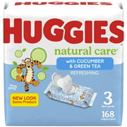 Huggies Natural Care Refreshing Baby Wipes, Cucumber Scent (Choose Your Count)