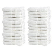Living Fashions Bulk Spa White Wash Cloths 24 Pk - 12â€ x 12â€ â€“ Thick Loop Pile Face Towels and Washcloths